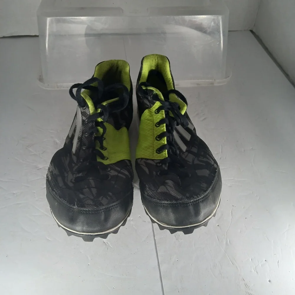 Adidas Adizero XC Spikes Mens 9 Grey Black Neon‎ Yellow Cross Country Racing